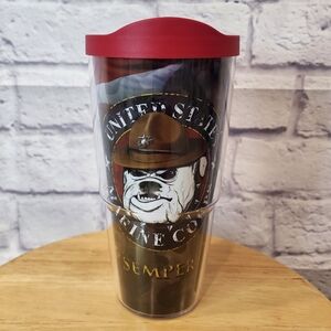 United States Marine Corps Semper Fi Tervis Tumbler with Red Lid, 24oz